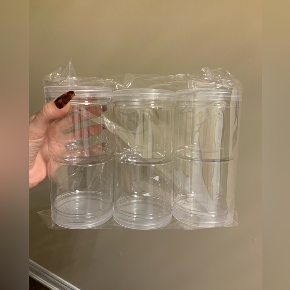 Containers with Lids Plastic X 6 BRAND NEW Crafts Storage & Organization Kitchen